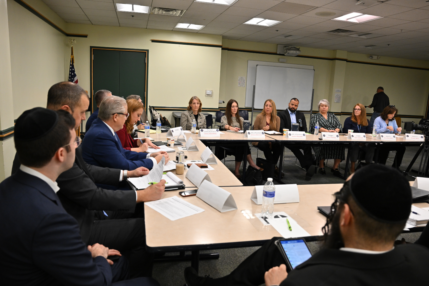 Staff working with clients