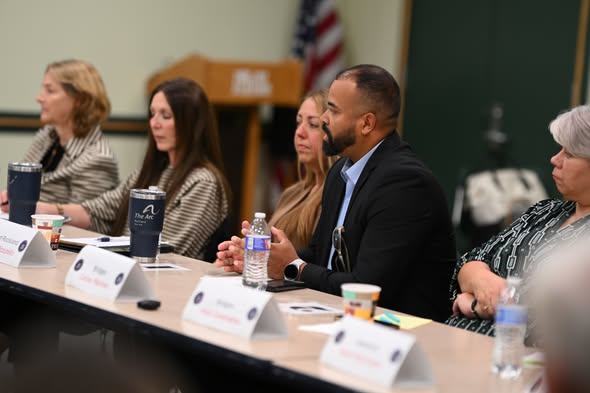 Staff and contractors at work